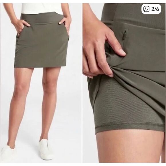 Athleta soho green athletic skort size 10 - Picture 1 of 11